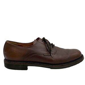 Mephisto Marlon Pebbled Leather Lace-up Derby Shoes in Chestnut Brown Size 10.5